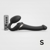 Черный безремневой страпон Multi Orgasm Size S с клиторальной стимуляцией - Strap-on-me - купить с доставкой в Новокузнецке
