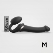 Черный безремневой страпон Multi Orgasm Size M с клиторальной стимуляцией - Strap-on-me - купить с доставкой в Новокузнецке