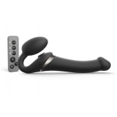 Черный безремневой страпон Multi Orgasm Size M с клиторальной стимуляцией - Strap-on-me - купить с доставкой в Новокузнецке