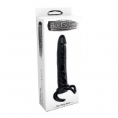 Чёрная насадка-фаллос для двойного проникновения INFLATABLE DILDO SLIM DONG  - 13,5 см. - Toyz4lovers - в Новокузнецке купить с доставкой