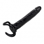 Чёрная насадка-фаллос для двойного проникновения INFLATABLE DILDO SLIM DONG  - 13,5 см. - Toyz4lovers - в Новокузнецке купить с доставкой