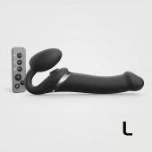 Черный безремневой страпон Multi Orgasm Size L с клиторальной стимуляцией - Strap-on-me - купить с доставкой в Новокузнецке