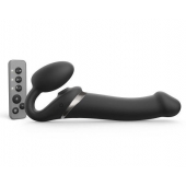 Черный безремневой страпон Multi Orgasm Size L с клиторальной стимуляцией - Strap-on-me - купить с доставкой в Новокузнецке
