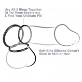 Набор из трех черных эрекционных колец Silicone 3-Ring Stamina Set - Pipedream - в Новокузнецке купить с доставкой