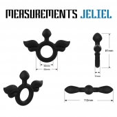 Черное эрекционное кольцо с крыльями Rooster Jeliel Angel - Velv or - в Новокузнецке купить с доставкой