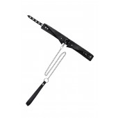 Черный кожаный ошейник-воротник с поводком - Pecado - купить с доставкой в Новокузнецке