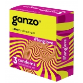 Презервативы с анестетиком для продления удовольствия Ganzo Long Love - 3 шт. - Ganzo - купить с доставкой в Новокузнецке