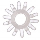 Прозрачное гелевое эрекционное кольцо с шипиками - Toyfa Basic - в Новокузнецке купить с доставкой