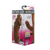 Коричневая насадка на пенис Wolftooth Sleeve - 13 см. - Baile - в Новокузнецке купить с доставкой