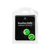 Набор из 2 шариков с массажным маслом Brazilian Balls с эффектом вибрации - Secret Play - купить с доставкой в Новокузнецке