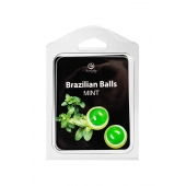 Набор из 2 шариков с массажным маслом Brazilian Balls с ароматом мяты - Secret Play - купить с доставкой в Новокузнецке