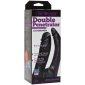 Черная насадка-фаллоимитатор для двойной стимуляции Double Penetrator - 16 см. - Doc Johnson - купить с доставкой в Новокузнецке