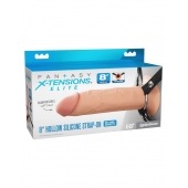 Полый страпон на ремнях 8’’ Hollow Silicone Strap-on - Pipedream - купить с доставкой в Новокузнецке
