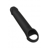 Черная насадка-удлинитель с вибрацией Vibrating Extender With Remote - Dream Toys - в Новокузнецке купить с доставкой