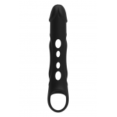 Черная насадка-удлинитель Vibrating Extender With Remote с вибрацией - Dream Toys - в Новокузнецке купить с доставкой