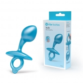 Голубая анальная пробка для массажа простаты Bulb Silicone Prostate Plug - 10,7 см. - b-Vibe - в Новокузнецке купить с доставкой