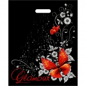 Черный пакет Glamour с вырубной ручкой (38х47 см) - Сима-Ленд - купить с доставкой в Новокузнецке