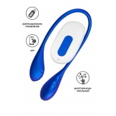 Синий двусторонний вибратор Agamien с управлением через приложение - 46 см. - ToyFa купить в Новокузнецке с доставкой в Orgasmix.ru Синий двусторонний вибратор Agamien с управлением через приложение - 46 см. - ToyFa