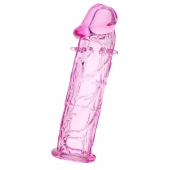Розовая насадка фаллической формы - 12,5 см. - A-toys - в Новокузнецке купить с доставкой