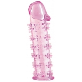 Розовая насадка на пенис с шипами - 12,5 см. - A-toys - в Новокузнецке купить с доставкой