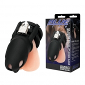 Черная клетка для пениса Silicone Small 2 in Cock Cage With Ball Divider - BlueLine - купить с доставкой в Новокузнецке