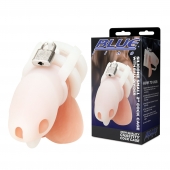 Белая клетка для пениса Silicone Small 2 in Cock Cage With Ball Divider - BlueLine - купить с доставкой в Новокузнецке