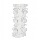 Прозрачная насадка на пенис с шипами и бугорками JELLY JOY LUST CLUSTER CLEAR - Dream Toys - в Новокузнецке купить с доставкой