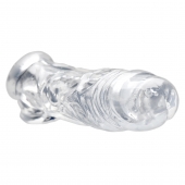 Прозрачная насадка для увеличения члена Realistic Clear Penis Enhancer and Ball Stretcher - 20,3 см. - XR Brands - в Новокузнецке купить с доставкой