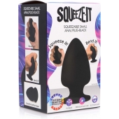 Черная мягкая анальная пробка Squeezable Small Anal Plug - 9 см. - XR Brands