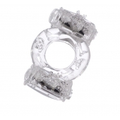 Прозрачное виброкольцо с двумя вибропульками - Toyfa Basic - в Новокузнецке купить с доставкой