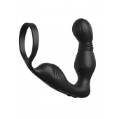 Черный вибростимулятор простаты с эрекционным кольцом Ass-Gasm Pro P-Spot Milker - Pipedream - в Новокузнецке купить с доставкой
