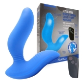 Синий вибромассажер простаты 3,5’’ Remote Control Curve P-spot Massager - 12 см. - Erokay - в Новокузнецке купить с доставкой