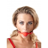 Силиконовый кляп-шар на чёрных ремешках Red Gag silicone - Orion - купить с доставкой в Новокузнецке