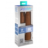 Коричневая насадка на член 2  Silicone X-tension - 20,3 см. - Pipedream - в Новокузнецке купить с доставкой