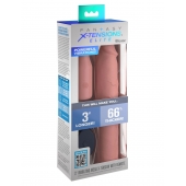 Телесная вибронасадка на член 3  Vibrating Mega X-tension with Remote - 22,9 см. - Pipedream - в Новокузнецке купить с доставкой