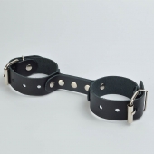 Черные кожаные наручники-фиксатор - Sitabella - купить с доставкой в Новокузнецке