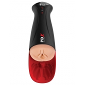 Телесный мастурбатор-вагина в черной колбе с вибрацией Fuck-O-Matic Pro XL - Pipedream - в Новокузнецке купить с доставкой