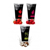 Набор из 3 съедобных лубрикантов JUJU (клубника, малина, кокос) - JuJu - купить с доставкой в Новокузнецке