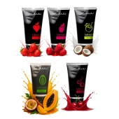 Набор из 5 съедобных лубрикантов JUJU (клубника, малина, тропические фрукты, вишня, кокос) - JuJu - купить с доставкой в Новокузнецке Набор из 5 съедобных лубрикантов JUJU (клубника, малина, тропические фрукты, вишня, кокос) - JuJu - купить с доставкой в Новокузнецке