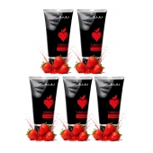 Набор из 5 съедобных лубрикантов JUJU со вкусом клубники - JuJu - купить с доставкой в Новокузнецке