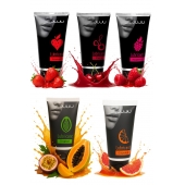 Набор из 5 съедобных лубрикантов JUJU (клубника, малина, тропические фрукты, вишня, грейпфрут) - JuJu - купить с доставкой в Новокузнецке Набор из 5 съедобных лубрикантов JUJU (клубника, малина, тропические фрукты, вишня, грейпфрут) - JuJu - купить с доставкой в Новокузнецке