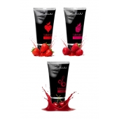 Набор из 3 съедобных лубрикантов JUJU (клубника, малина, вишня) - JuJu - купить с доставкой в Новокузнецке