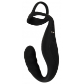 Черное эрекционное кольцо со стимуляцией промежности и анальной пробкой Cock Ring with RC Prostate Plug - Orion - в Новокузнецке купить с доставкой Черное эрекционное кольцо со стимуляцией промежности и анальной пробкой Cock Ring with RC Prostate Plug - Orion - в Новокузнецке купить с доставкой