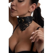 Фигурный чокер с узорами и золотистой фурнитурой - Crazy Handmade - купить с доставкой в Новокузнецке Фигурный чокер с узорами и золотистой фурнитурой - Crazy Handmade - купить с доставкой в Новокузнецке