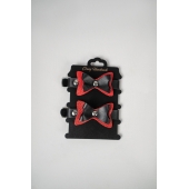 Черно-красные кожаные наручники с бантиками - Crazy Handmade - купить с доставкой в Новокузнецке Черно-красные кожаные наручники с бантиками - Crazy Handmade - купить с доставкой в Новокузнецке