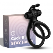Черное эрекционное виброкольцо с подхватом мошонки Stay Hard - Boys of Toys - в Новокузнецке купить с доставкой Черное эрекционное виброкольцо с подхватом мошонки Stay Hard - Boys of Toys - в Новокузнецке купить с доставкой