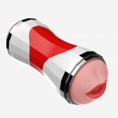 Двусторонний мастурбатор в колбе Power Grip Cup - вагина и ротик - Boys of Toys - в Новокузнецке купить с доставкой Двусторонний мастурбатор в колбе Power Grip Cup - вагина и ротик - Boys of Toys - в Новокузнецке купить с доставкой