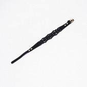 Черный ажурный чокер с золотистой фурнитурой - Crazy Handmade - купить с доставкой в Новокузнецке