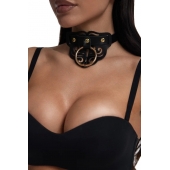 Черный чокер с клепками и золотистой фурнитурой - Crazy Handmade - купить с доставкой в Новокузнецке Черный чокер с клепками и золотистой фурнитурой - Crazy Handmade - купить с доставкой в Новокузнецке