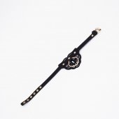 Черный чокер с клепками и золотистой фурнитурой - Crazy Handmade - купить с доставкой в Новокузнецке Черный чокер с клепками и золотистой фурнитурой - Crazy Handmade - купить с доставкой в Новокузнецке